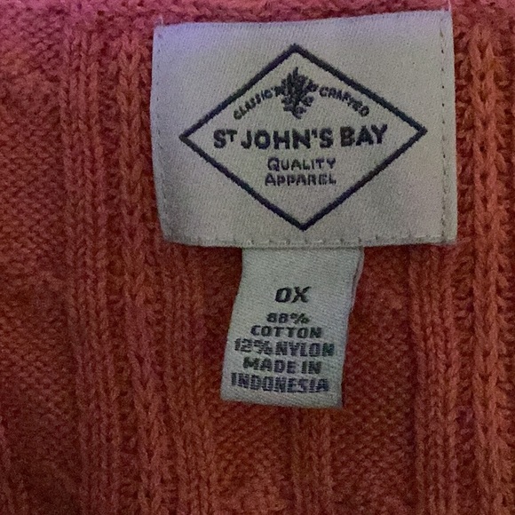 St John's Bay Australian Coral V Neck Pullover Sweater Long Sleeve Women Size 0X - Picture 6 of 11